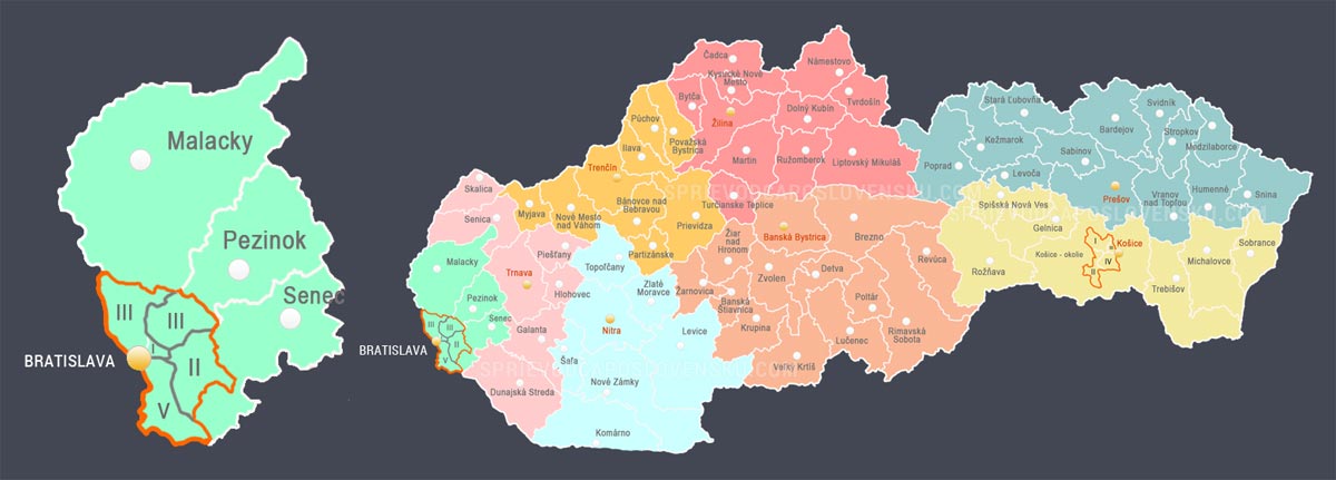 Districts - Bratislava Region